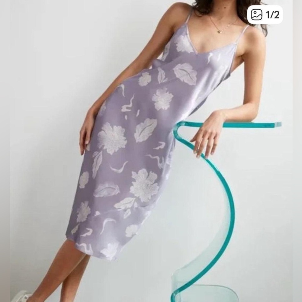 Aritzia Wilfred Slip Midi Dress in Lavender